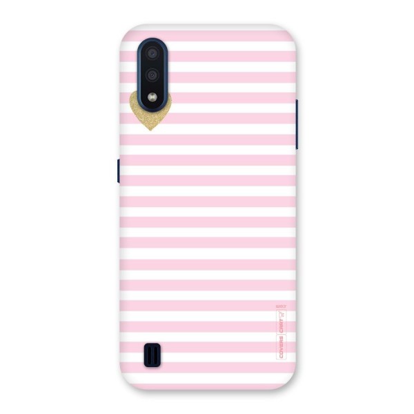 Pink Stripes Back Case for Galaxy M01