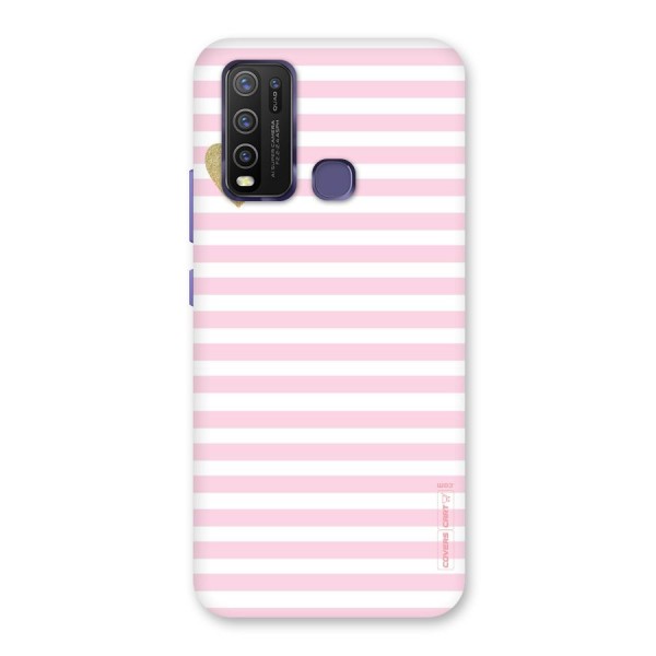 Pink Stripes Back Case for Vivo Y30