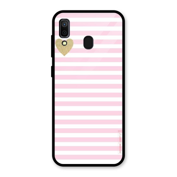 Pink Stripes Glass Back Case for Galaxy A30