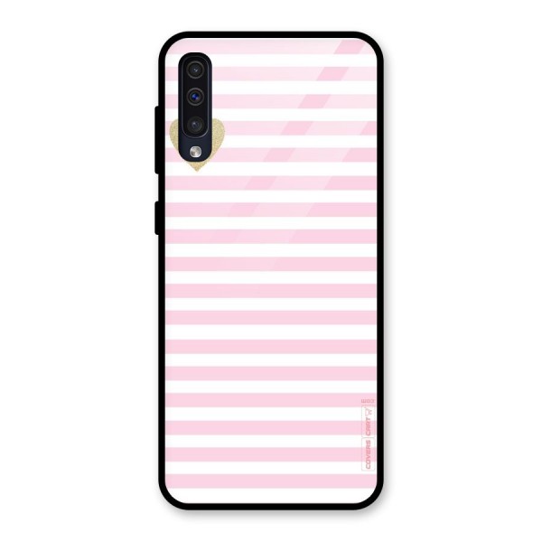 Pink Stripes Glass Back Case for Galaxy A50s