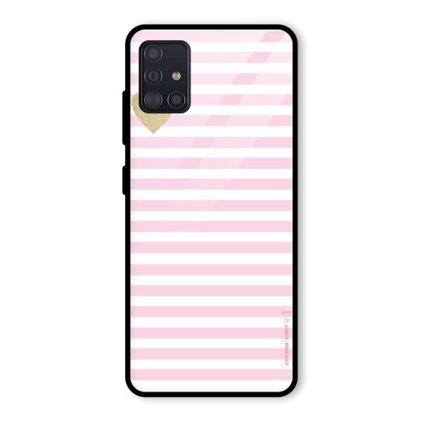 Pink Stripes Glass Back Case for Galaxy A51