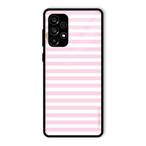 Pink Stripes Glass Back Case for Galaxy A73 5G