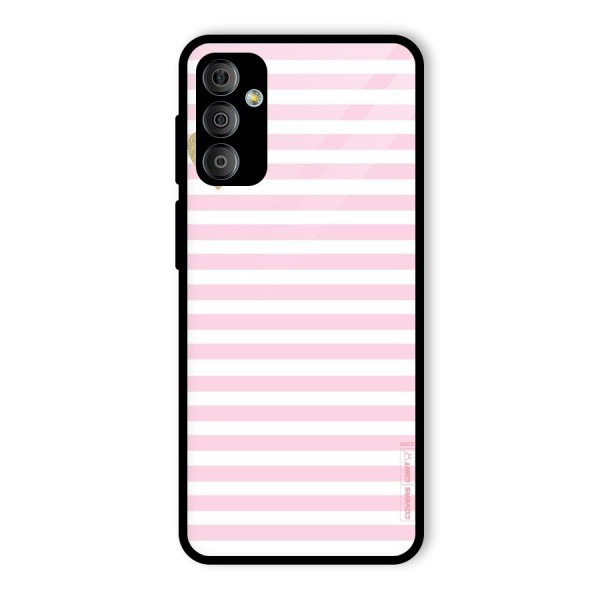 Pink Stripes Glass Back Case for Galaxy F23