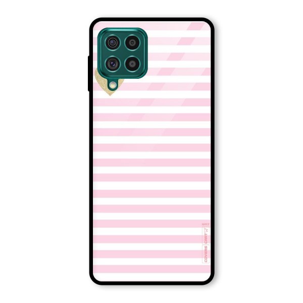 Pink Stripes Glass Back Case for Galaxy F62