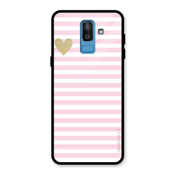 Pink Stripes Glass Back Case for Galaxy J8