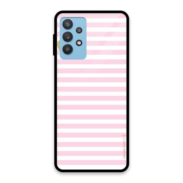 Pink Stripes Glass Back Case for Galaxy M32 5G