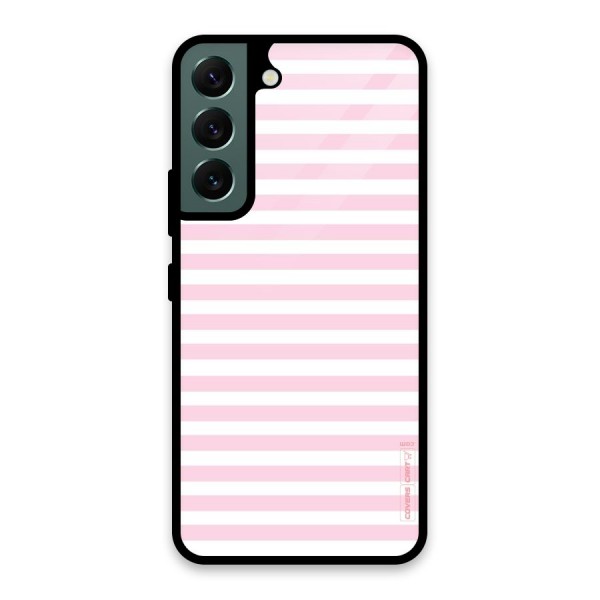 Pink Stripes Glass Back Case for Galaxy S22 5G