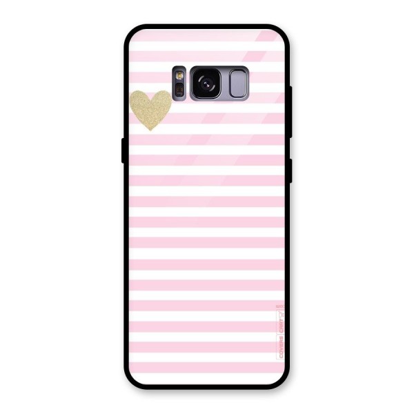 Pink Stripes Glass Back Case for Galaxy S8