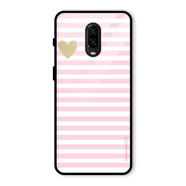 Pink Stripes Glass Back Case for OnePlus 6T