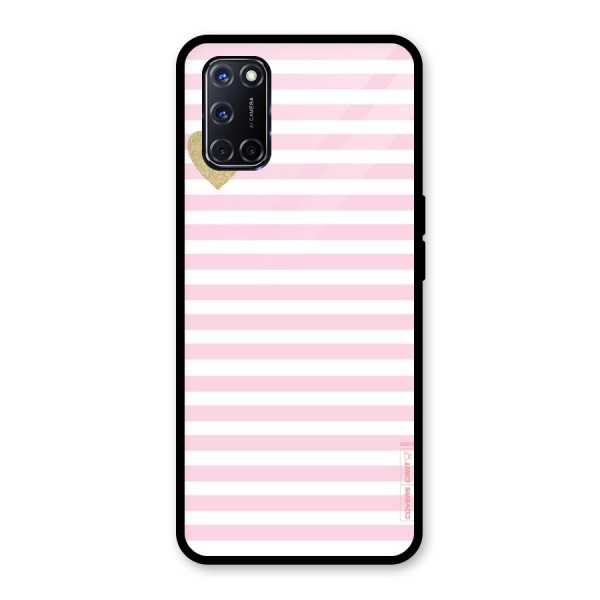 Pink Stripes Glass Back Case for Oppo A52