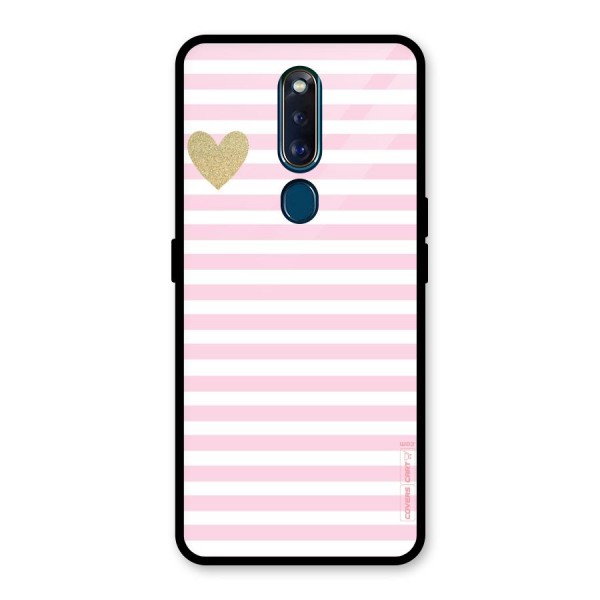 Pink Stripes Glass Back Case for Oppo F11 Pro