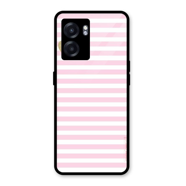 Pink Stripes Glass Back Case for Oppo K10 (5G)