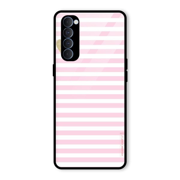 Pink Stripes Glass Back Case for Oppo Reno4 Pro