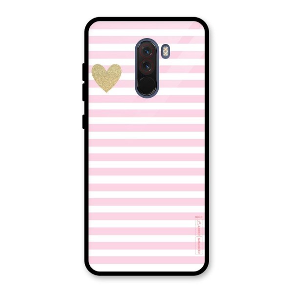 Pink Stripes Glass Back Case for Poco F1