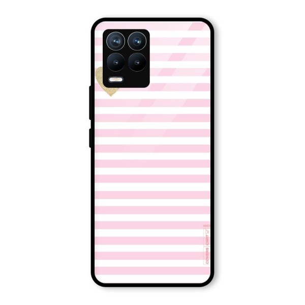 Pink Stripes Glass Back Case for Realme 8 Pro