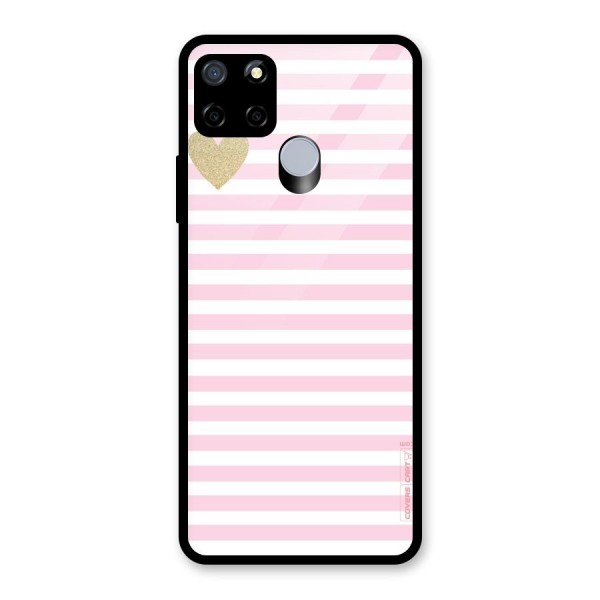 Pink Stripes Glass Back Case for Realme C15