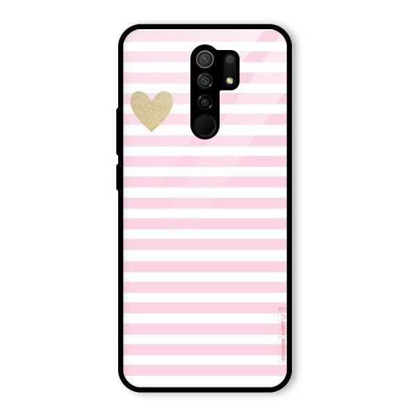 Pink Stripes Glass Back Case for Redmi 9 Prime