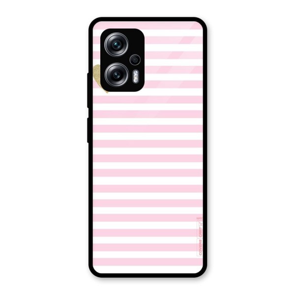 Pink Stripes Glass Back Case for Redmi K50i