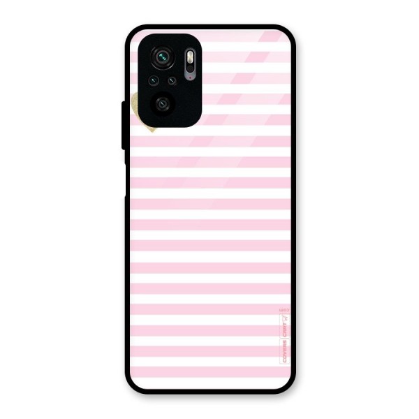 Pink Stripes Glass Back Case for Redmi Note 10