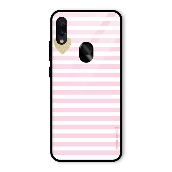 Pink Stripes Glass Back Case for Redmi Note 7