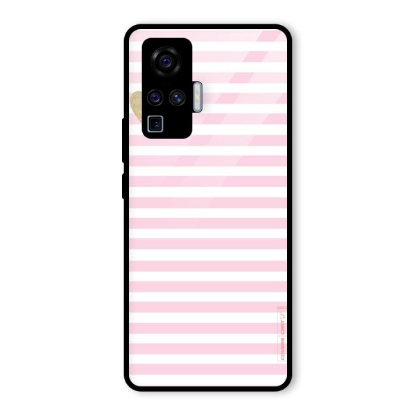 Pink Stripes Glass Back Case for Vivo X50 Pro