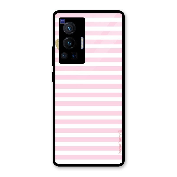 Pink Stripes Glass Back Case for Vivo X70 Pro