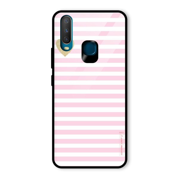 Pink Stripes Glass Back Case for Vivo Y12