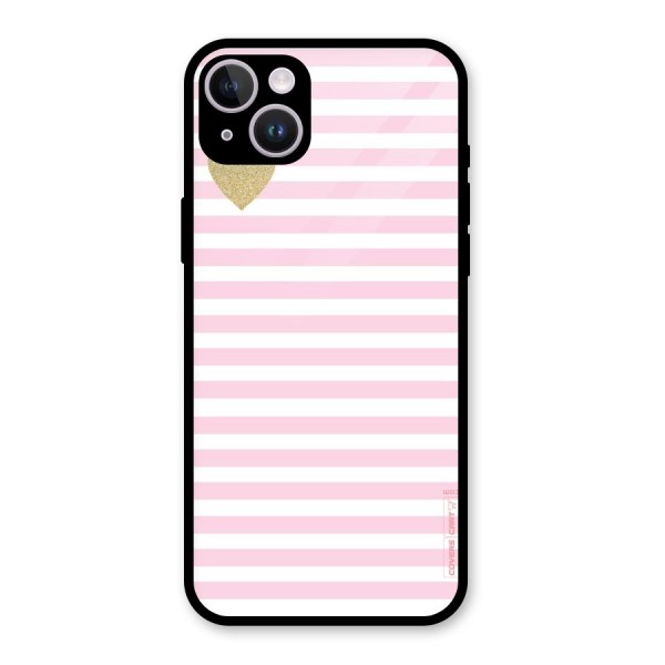 Pink Stripes Glass Back Case for iPhone 14 Plus