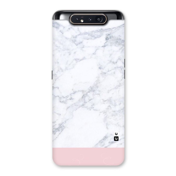 Pink White Merge Marble Back Case for Galaxy A80