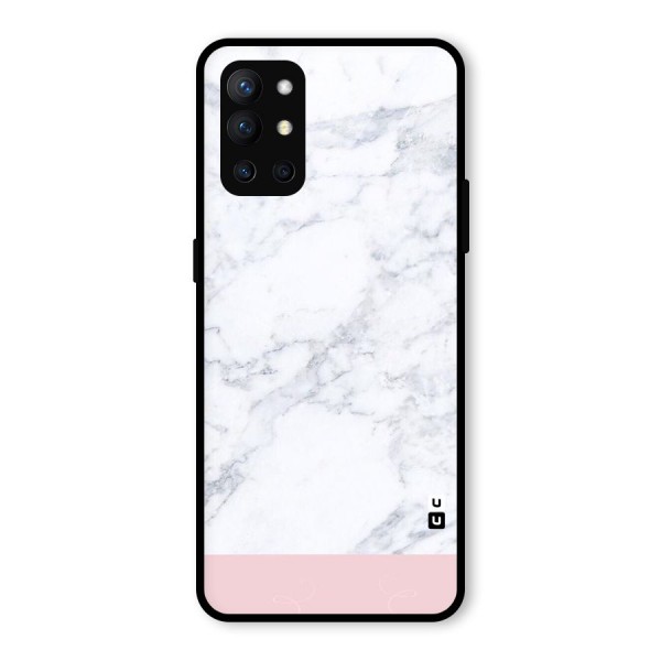 Pink White Merge Marble Glass Back Case for OnePlus 9R