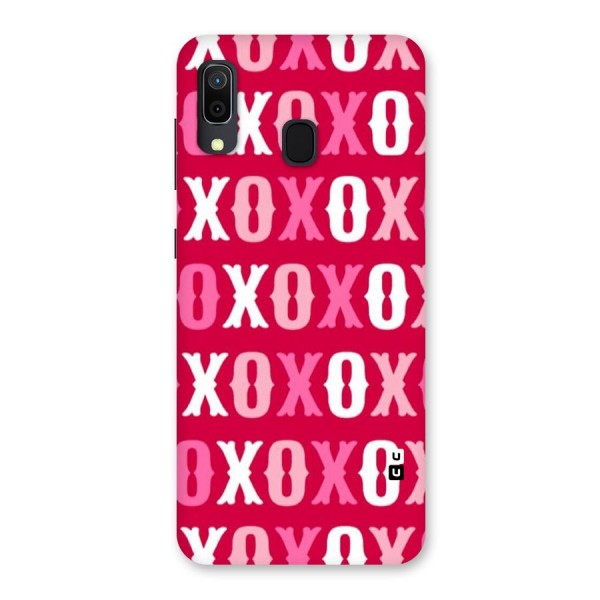 Pink White Xoxo Back Case for Galaxy A20