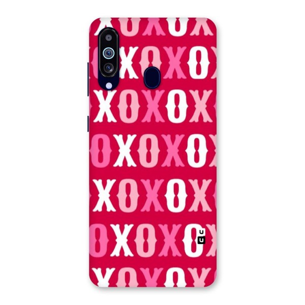 Pink White Xoxo Back Case for Galaxy A60