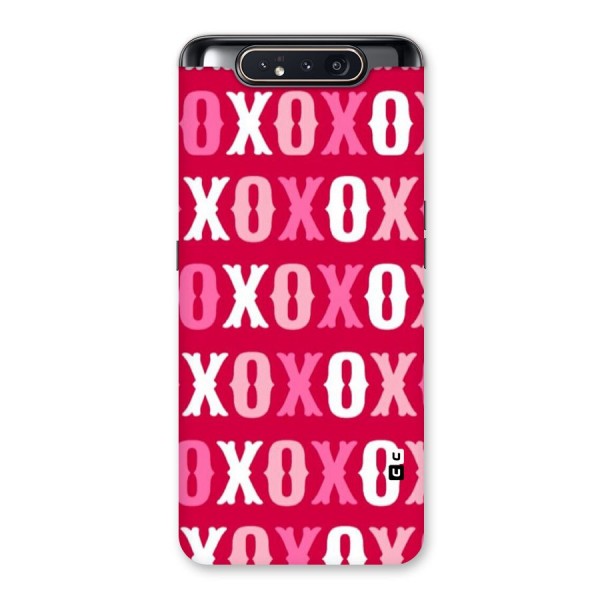 Pink White Xoxo Back Case for Galaxy A80