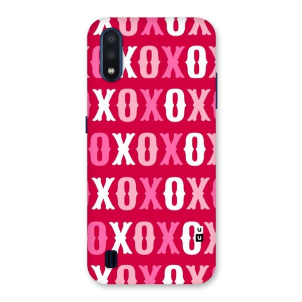 Pink White Xoxo Back Case for Galaxy M01