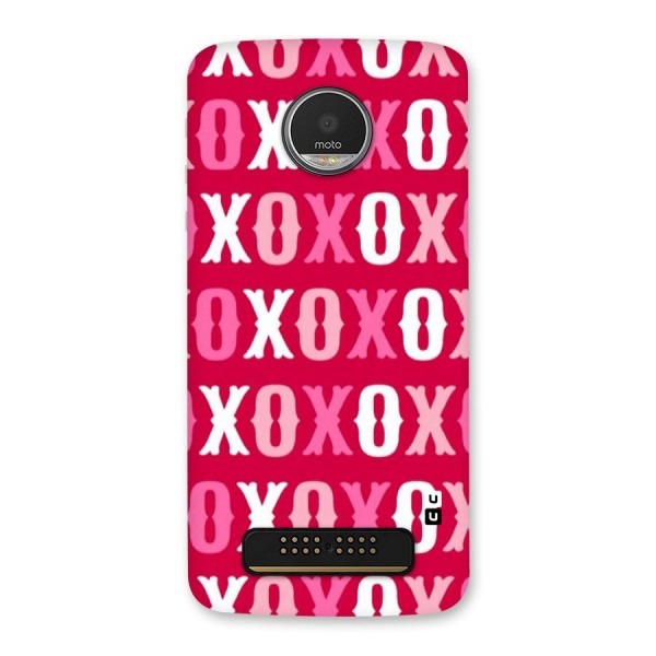 Pink White Xoxo Back Case for Moto Z Play