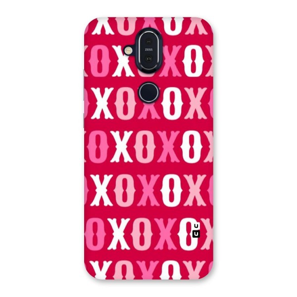 Pink White Xoxo Back Case for Nokia 8.1