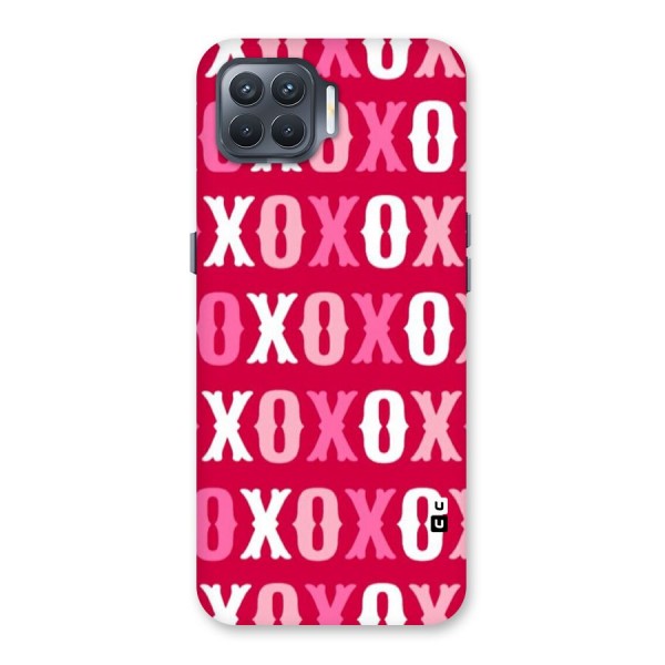 Pink White Xoxo Back Case for Oppo F17 Pro