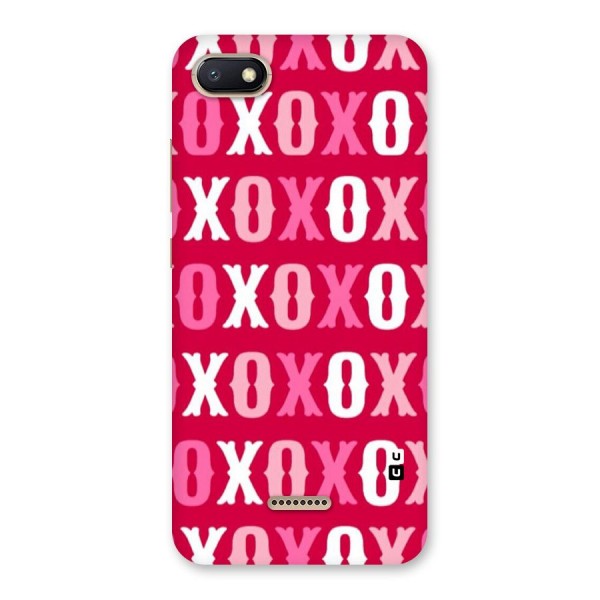 Pink White Xoxo Back Case for Redmi 6A