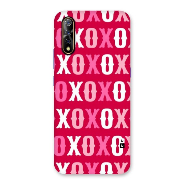 Pink White Xoxo Back Case for Vivo S1