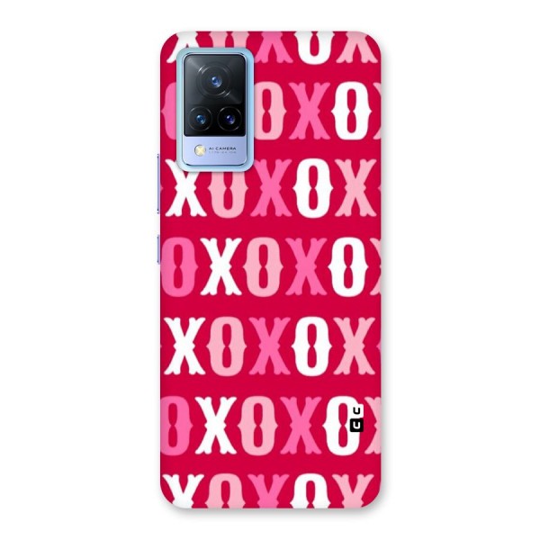 Pink White Xoxo Back Case for Vivo V21 5G