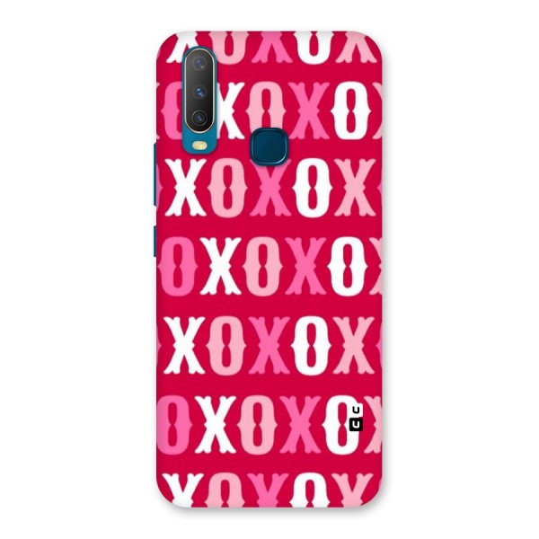 Pink White Xoxo Back Case for Vivo Y12