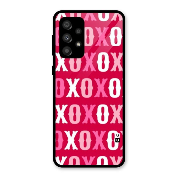 Pink White Xoxo Glass Back Case for Galaxy A32