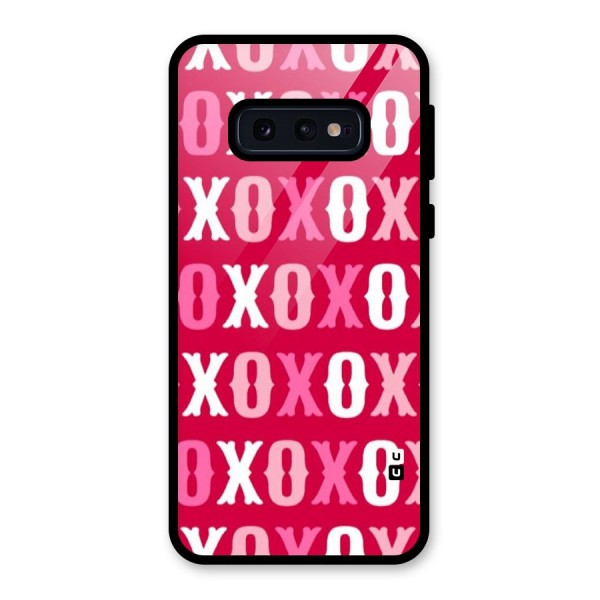 Pink White Xoxo Glass Back Case for Galaxy S10e