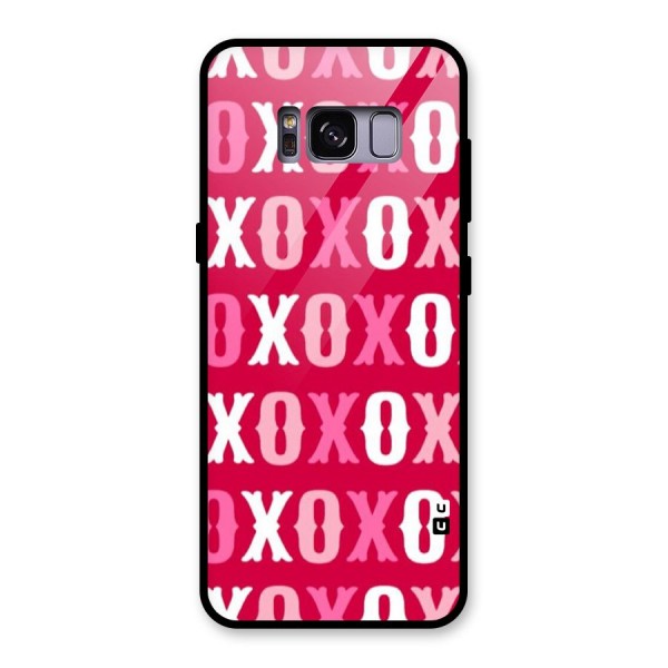 Pink White Xoxo Glass Back Case for Galaxy S8