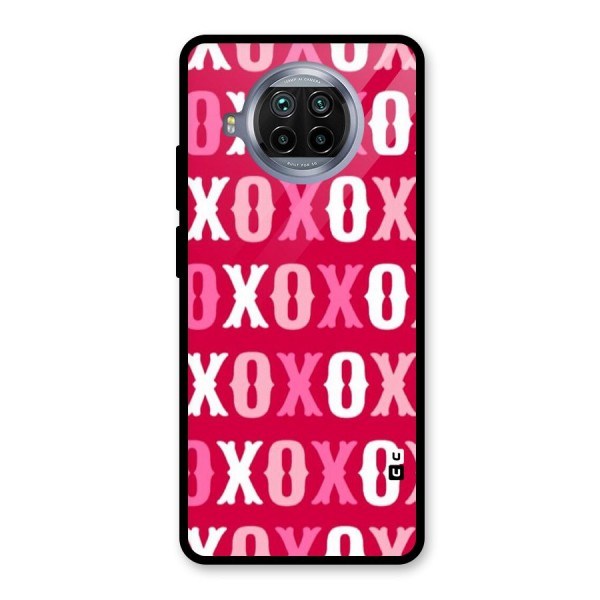 Pink White Xoxo Glass Back Case for Mi 10i