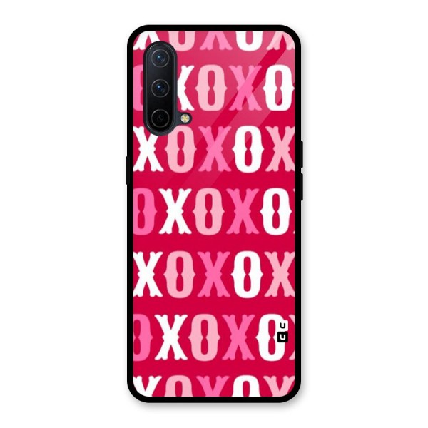 Pink White Xoxo Glass Back Case for OnePlus Nord CE 5G