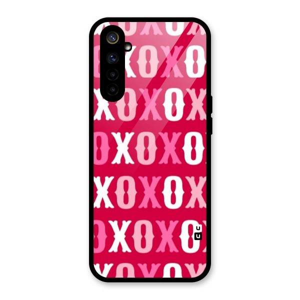 Pink White Xoxo Glass Back Case for Realme 6