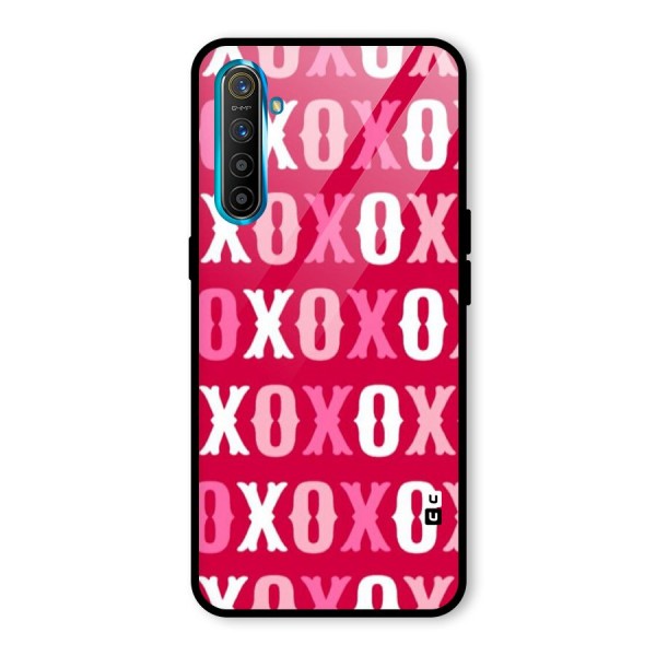 Pink White Xoxo Glass Back Case for Realme XT