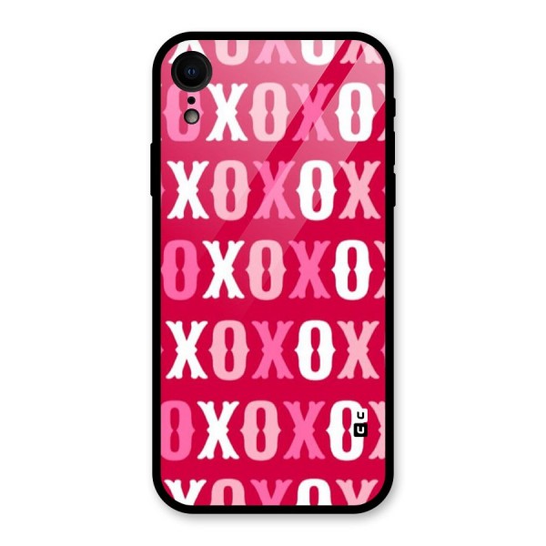 Pink White Xoxo Glass Back Case for XR