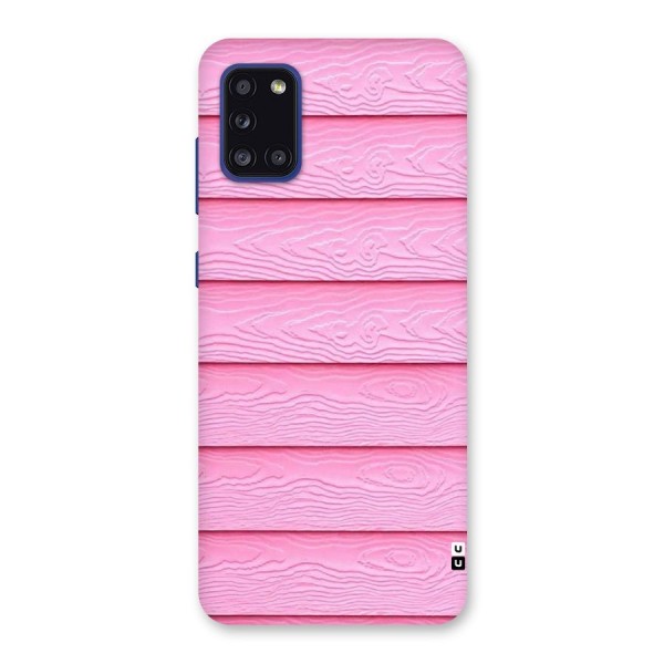 Pink Wood Back Case for Galaxy A31